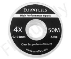 Euro Flies Supple Co-Polymer Tippet Spool 50mtr -VisVang Winkel Euro Flies Supple Co Polymer Tippet Spool 50mtr EF SUP50TIPPET XX 4x