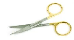 Fly Scene Gold Plated Hair Scissor Curved -VisVang Winkel Fly Scene Gold Plated Hair Scissor Curved 05 16000 dsc06459 bewerkt