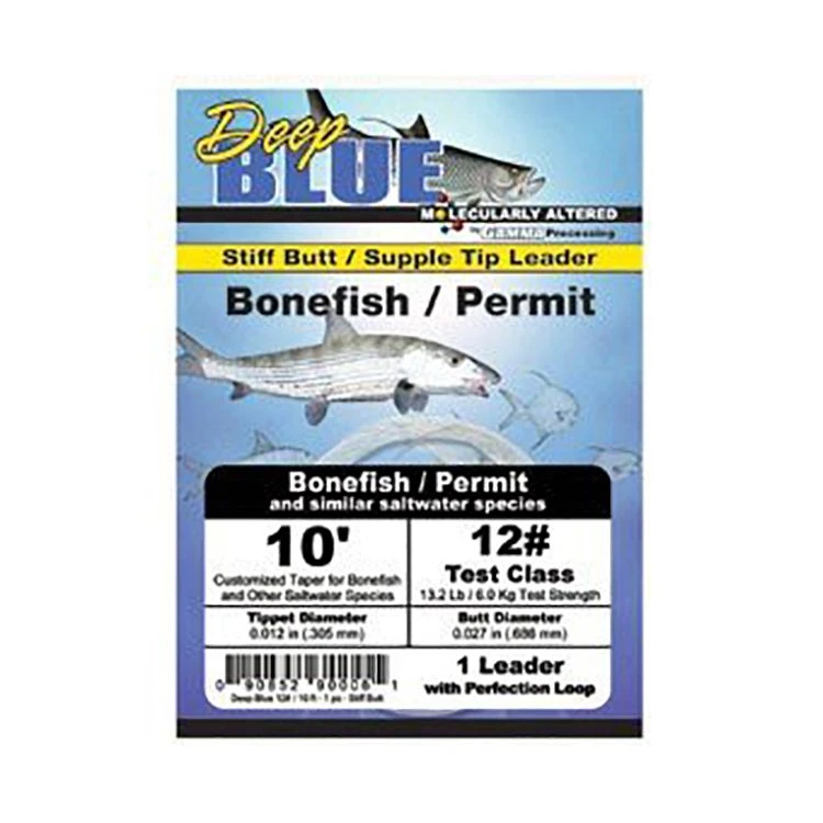 Frog Hair Deep Blue Bonefish/Permit 10ft Leader 1 Frog Hair Deep Blue Bonefish/Permit 10ft Leader