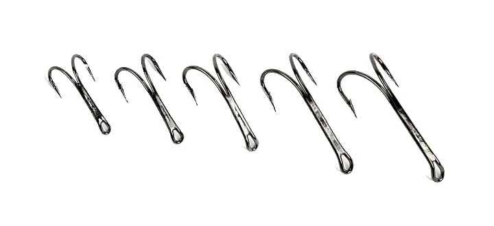Loop Black Nickel Double Salmon Hooks 10pc 1 Loop Black Nickel Double Salmon Hooks 10pc
