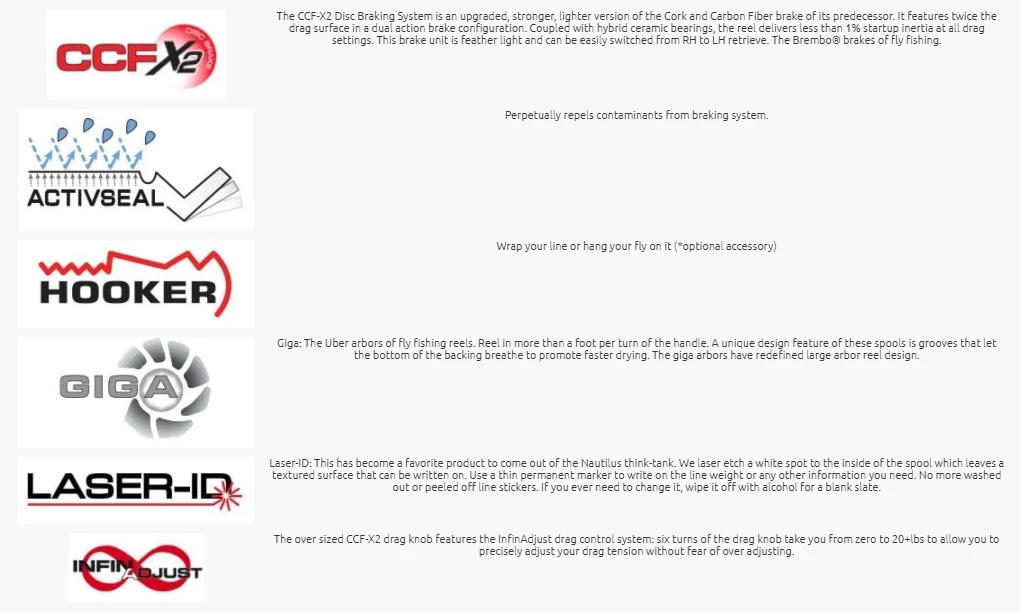 Nautilus CCF-X2 Series Fly Reel 5 Nautilus CCF-X2 Series Fly Reel - Afbeelding 5