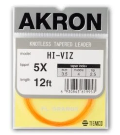 Tiemco Akron Hi-Viz Fluo Orange Leader 12ft