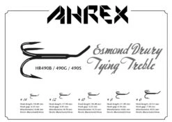Ahrex HR490B Esmond Drury Tying Treble - Black Finish -VisVang Winkel ahrex hr490bsheet