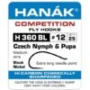 Hanak Czech Nymph & Pupa H 360 BL Hooks 25 Pc