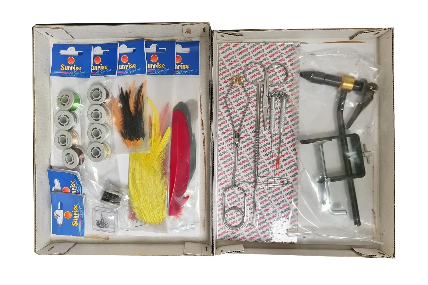 VisVang Winkel -VisVang Winkel sunrise fly tying kit inhoud